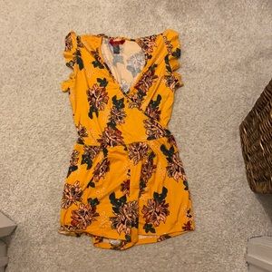 Yellow floral romper